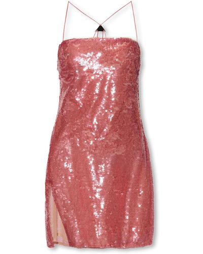 The Attico Fujiko Sequinned Slip Dress - Red