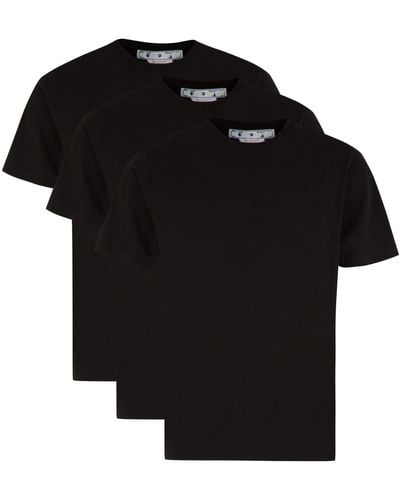 Off-White c/o Virgil Abloh Set Of Three Cotton T-shirts - Black