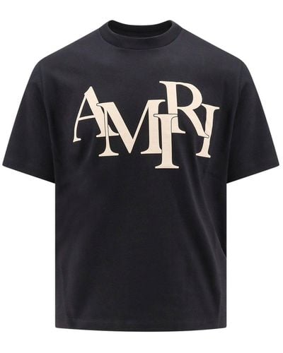 Amiri Logo Printed Crewneck T-Shirt - Black