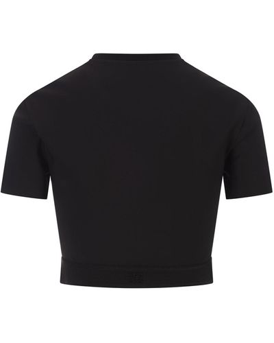 Givenchy Crop Top With Logo Band - Black