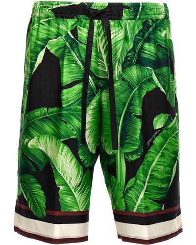 Dolce & Gabbana All Over Print Bermuda Shorts - Green