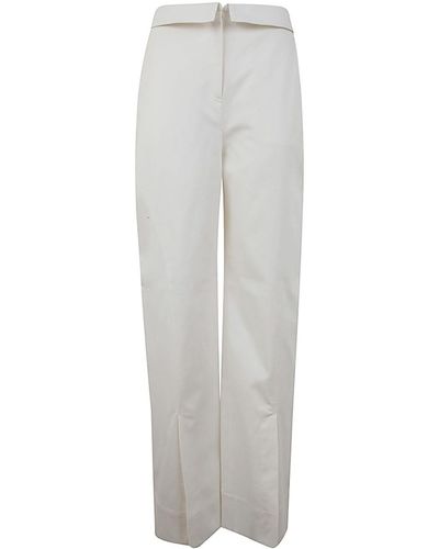Alberta Ferretti Stretch Gabardine Trouser Clothing - White