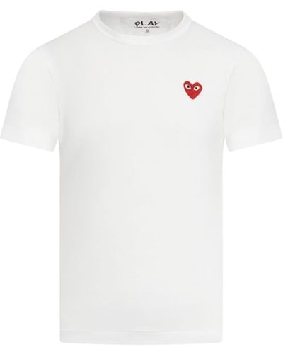 Comme des Garçons Brand Appliqué Crewneck Cotton-jersey T-shirt Xx - White