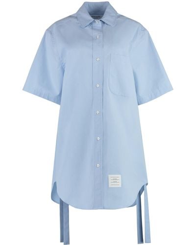 Thom Browne Cotton Shirtdress - Blue