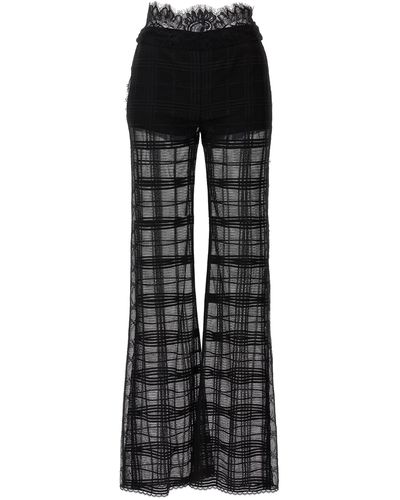 Alberta Ferretti Lace Trousers Trousers - Black