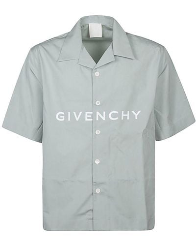 Givenchy Logo Printed Short-Sleeved Shirt - Blue