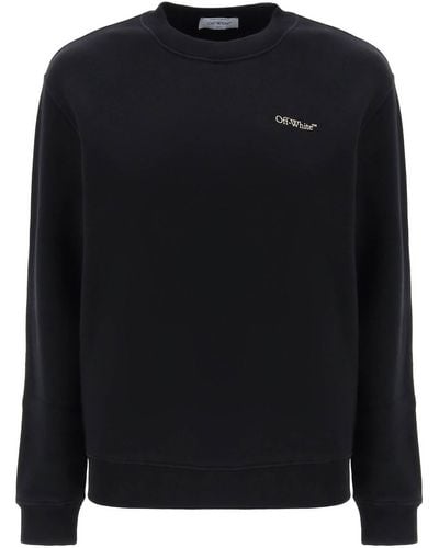 Off-White c/o Virgil Abloh Embroidered Diagonal Tab Sweatshirt In Black