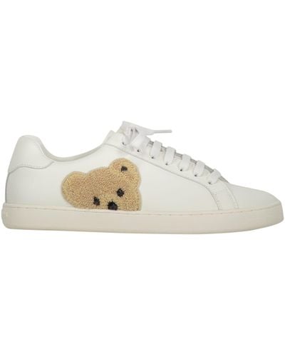 Palm Angels New Teddy Bear Leather Low-Top Trainers - White