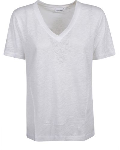Calvin Klein V-Neck T-Shirt - White