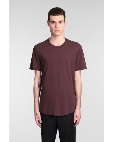 James Perse T-shirt In Bordeaux Cotton - Red