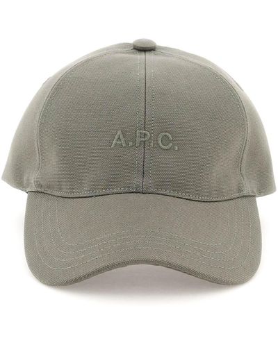 A.P.C. Baseball Cap With Logo - Gray