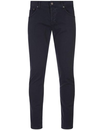 Dondup Mius Slim Fit Jeans In Black Bull Stretch - Blue