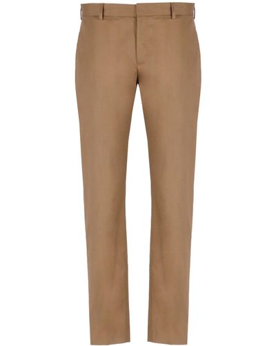 PT Torino Cotton Tailored Trousers - Natural