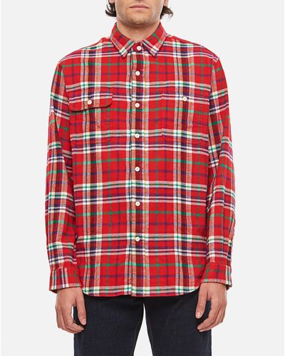 Polo Ralph Lauren Classic Fit Plaid Flannel Workshirt - Red