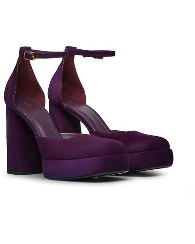 Fabi Heeled Shoe With Ankle Strap - Purple