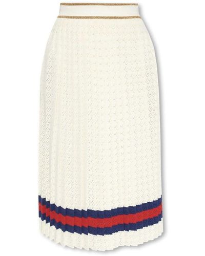 Gucci G Rhombus Knit Skirt - White