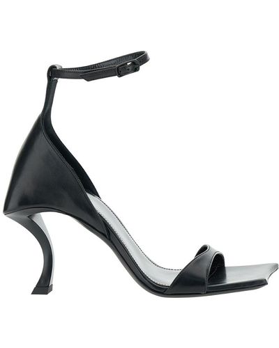 Balenciaga Hourglass Sandals With Curved Heel - Black