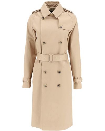A.P.C. 'greta' Double-breasted Cotton Trench Coat - Natural