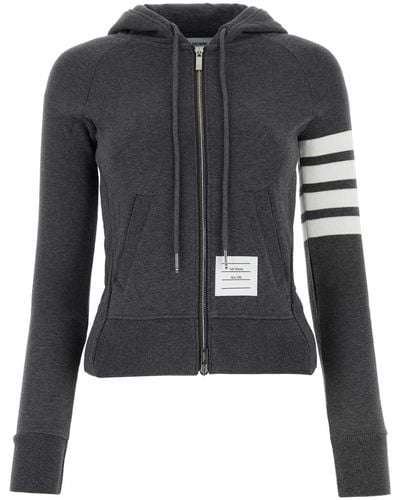 Thom Browne Graphite Cotton Sweatshirt - Black