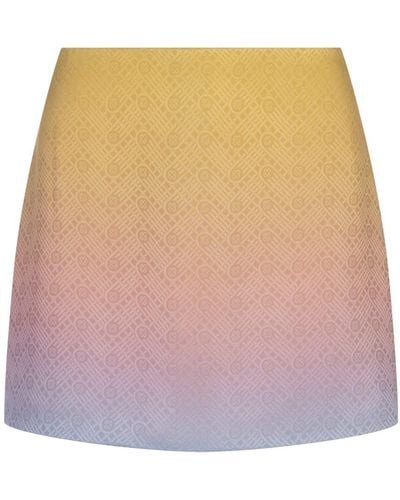 Casablanca Ping Pong Gradient Silk Mini Skirt - Natural