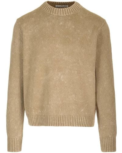 Acne Studios Round Neck Knitted Jumper - Natural