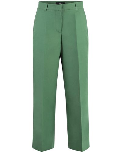 Weekend by Maxmara Zircone Cotton-linen Trousers - Green