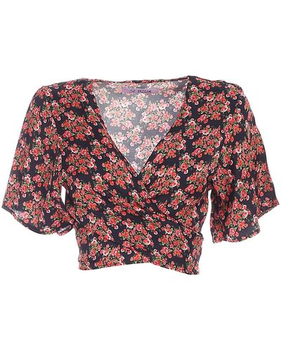 Mc2 Saint Barth Angelina Cropped Blouse In - Black