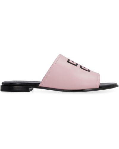 Givenchy 4g Leather Flat Sandals - Pink