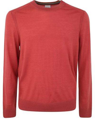 Paul Smith Mens Sweater Crew Neck Clothing - Red