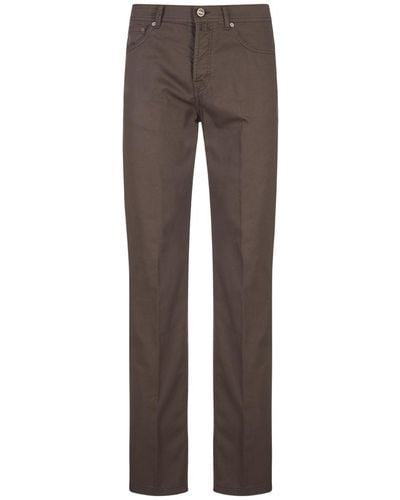 Kiton 5 Pocket Straight Leg Trousers - Grey