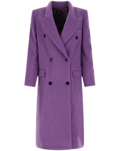 Isabel Marant Wool Blend Enarryli Coat - Purple