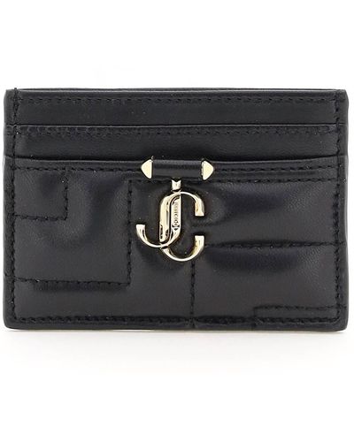 Jimmy Choo Umika Avenue Logo-embellished Leather Card Holder - Black