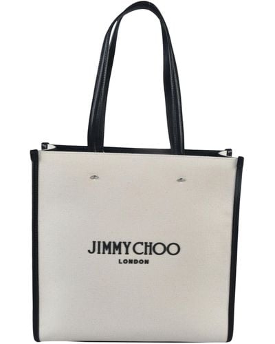 Jimmy Choo Logo Print Tote - White