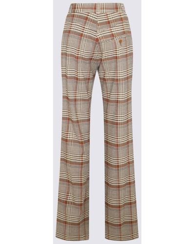 Vivienne Westwood Multicolor Viscose-Wool Blend Pants - Natural
