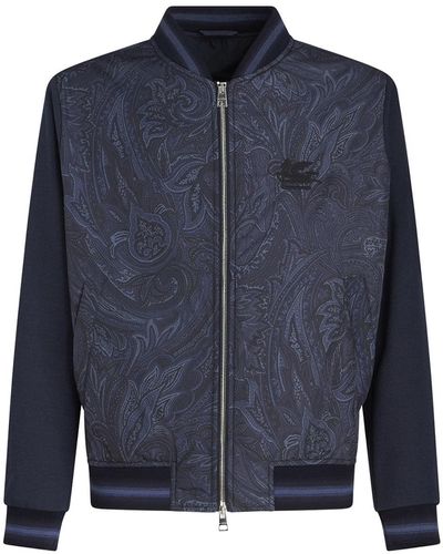 Etro Paisley Bomber Jacket - Blue