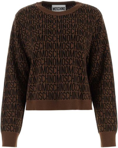 Moschino Embroidered Viscose Jumper - Brown