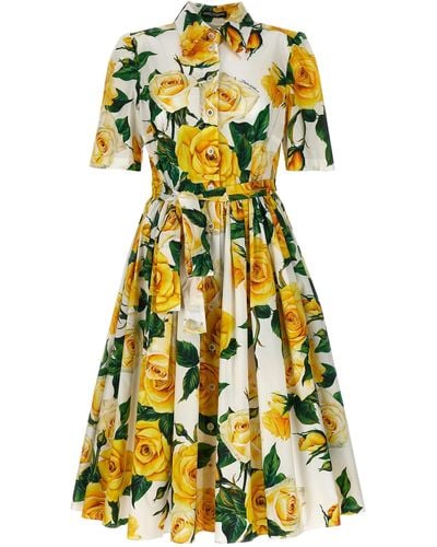 Dolce & Gabbana 'Rose Gialle' Dress - Yellow