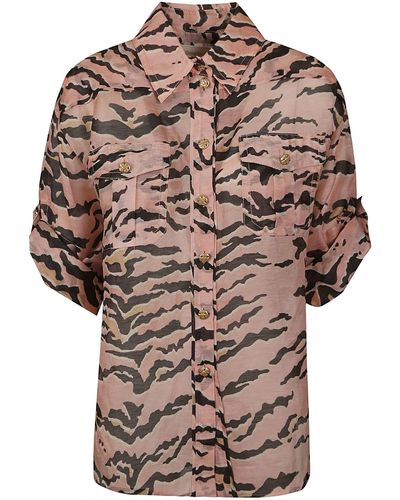 Zimmermann Matchmaker Safari Shirt - Brown