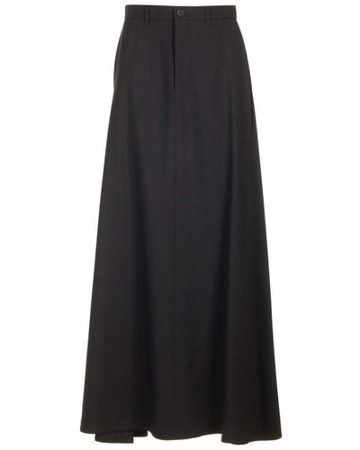 Balenciaga Long Fluid Skirt - Black