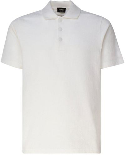 Fendi Ff Motif Polo Shirt - White