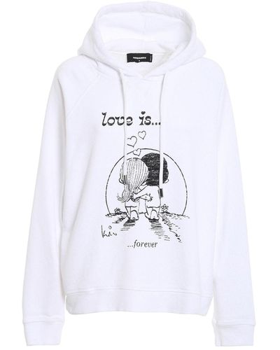 DSquared² Love Is Forever Print Sweatshirt - White