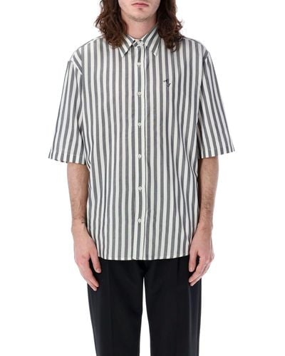 Acne Studios Stripe Button-up Shirt - Grey