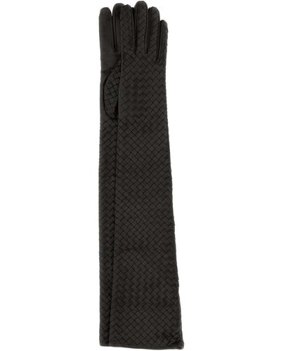 Bottega Veneta Dark Nappa Leather Gloves - Grey