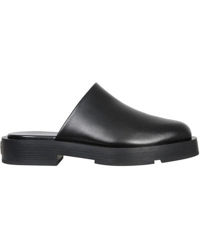 Givenchy 4G Plaque Square-Toe Mules - Black