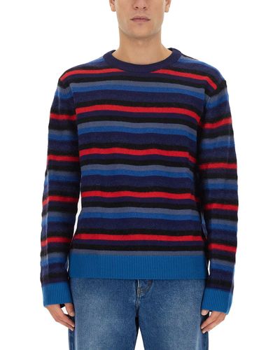 PS by Paul Smith Jersey With Stripe Pattern - Blue