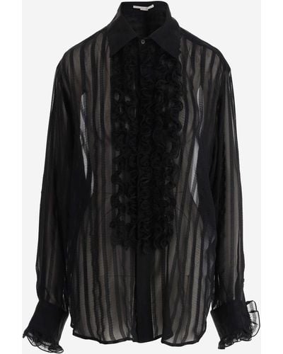 Stella McCartney Silk And Viscose Blend Sheer Shirt - Black