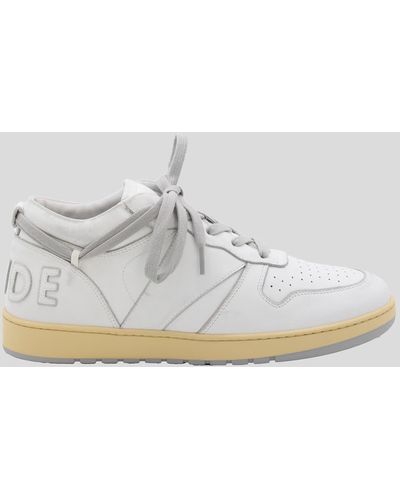 Rhude White Leather Sneakers