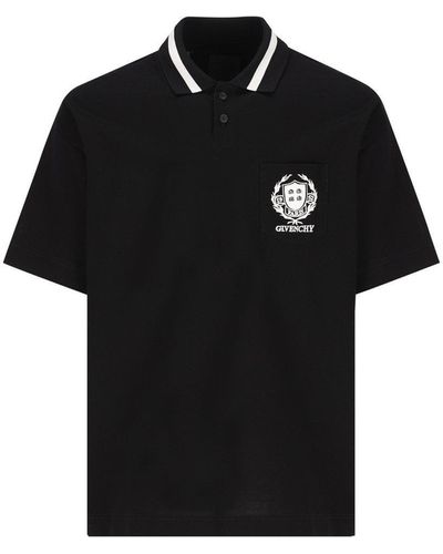 Givenchy Logo Embroidered Polo Shirt - Black