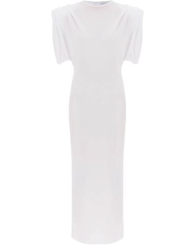 Wardrobe NYC Midi Sheath Dress With Structured Shoulders - White