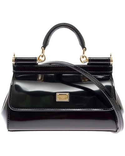 Dolce & Gabbana Dolce & Gabbana Sicily Patent Classic Handbag - Black